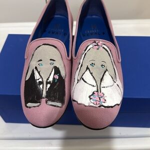 Hadleigh‘s bride and groom elephant hand painted shoes made in Italy sz37.5